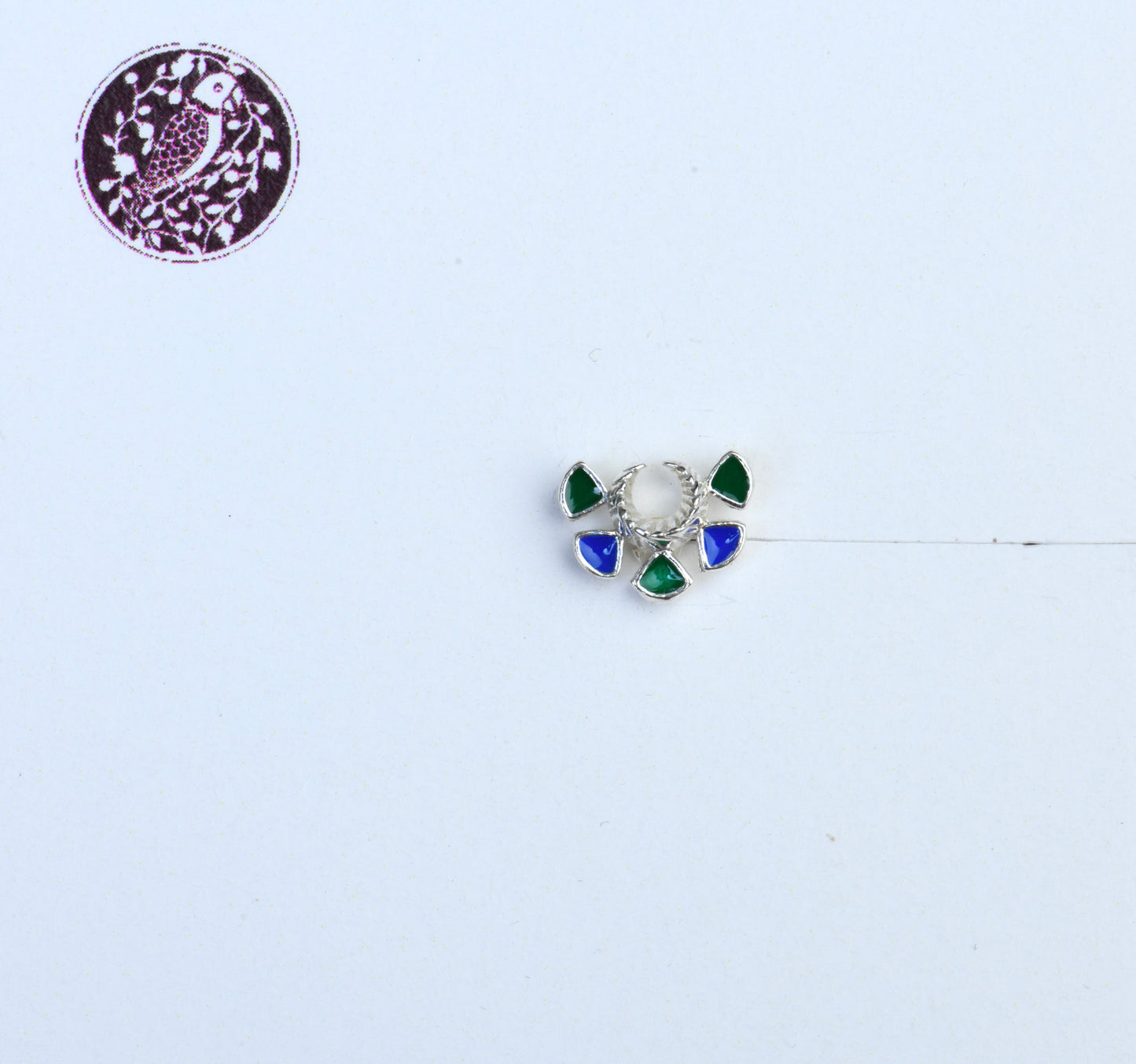 Silver Enamel Nose Pin