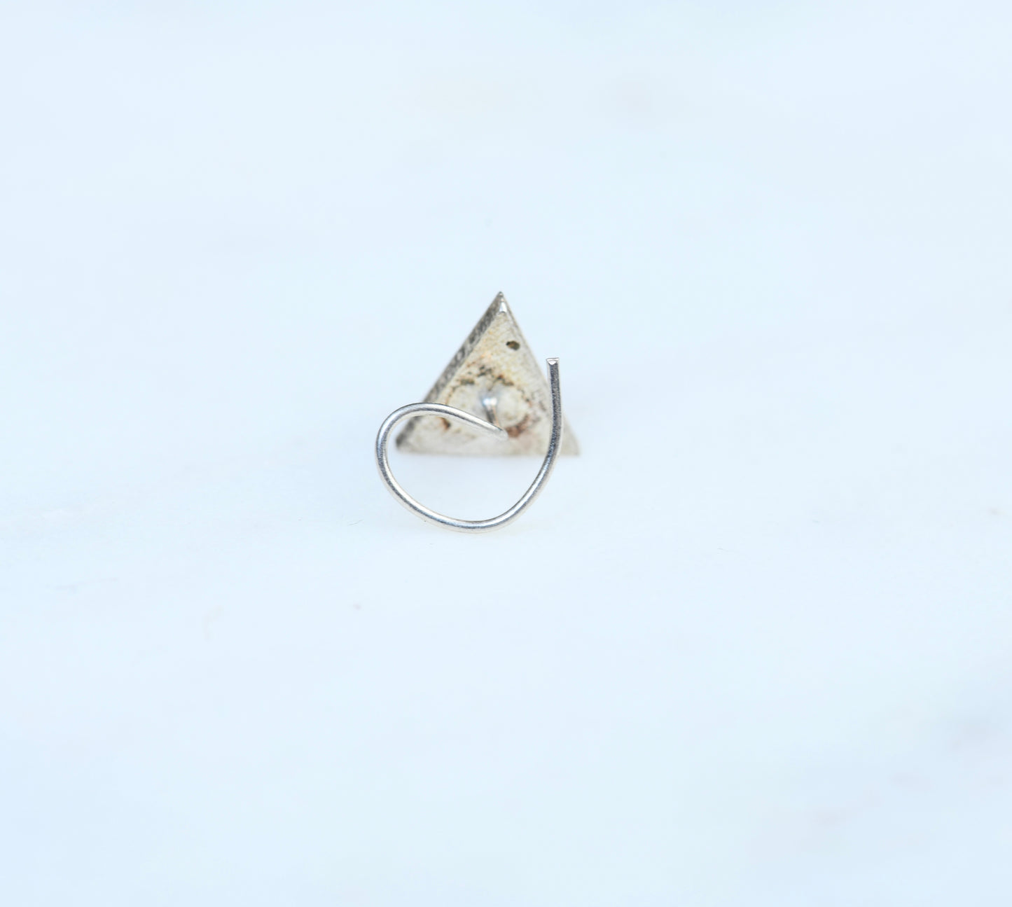 Mystique Triangle Silver Nose Pin