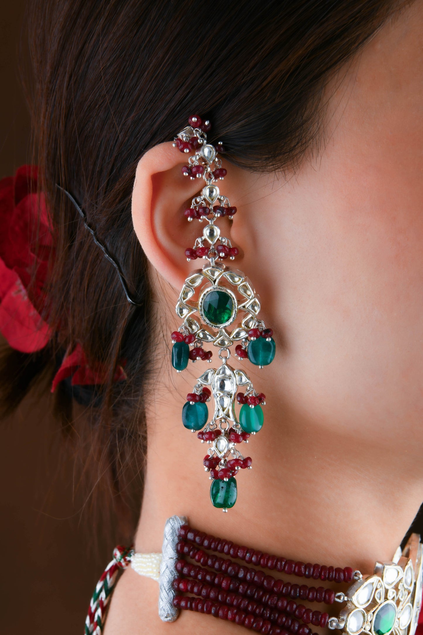 Silver Kundan Designer Choker Set