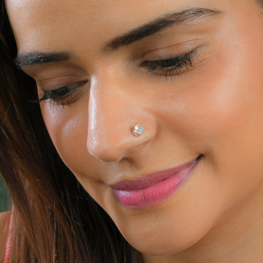 Natural Moonstone Nose Pin