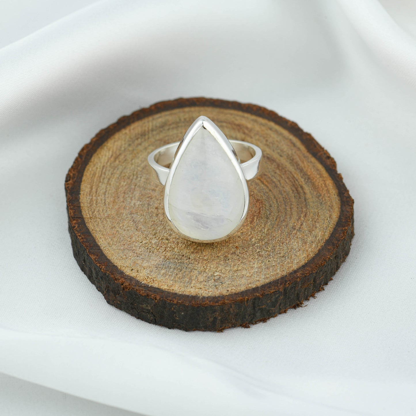 Moonstone Droplet Ring