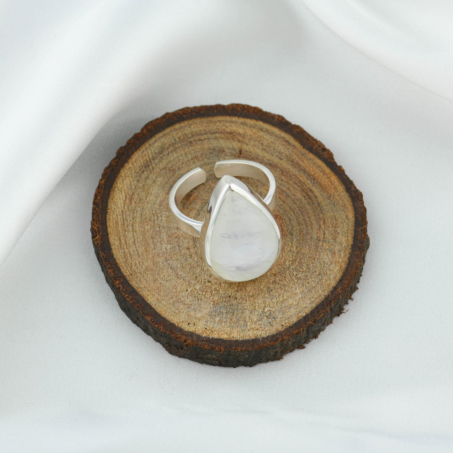 Moonstone Droplet Ring