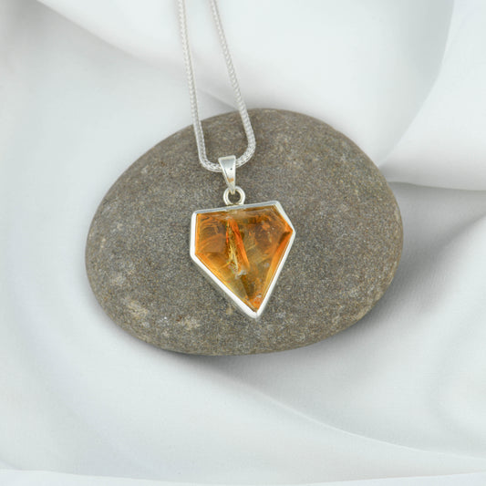 Natural Citrine Arrow Pendant