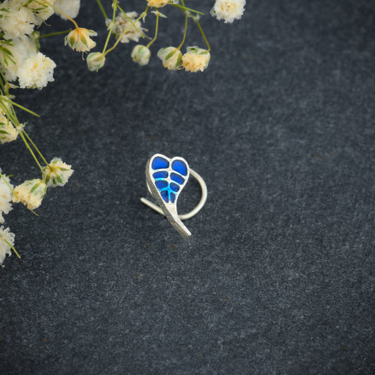 Bodhi Navy Leaf Silver Nose Pin