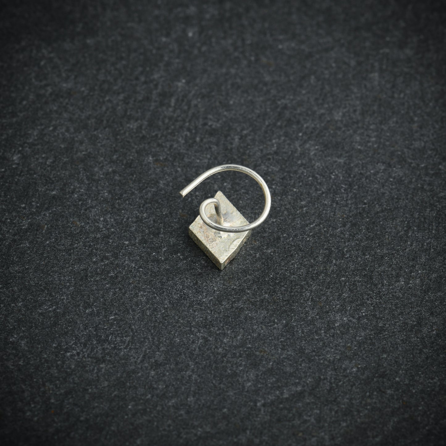 Blue Diamond Shaped Silver Nose Pin