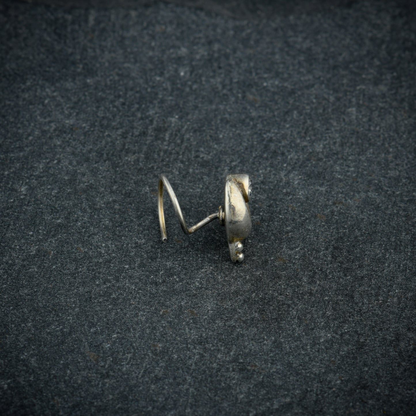 Antique Crystal Silver Nose Pin