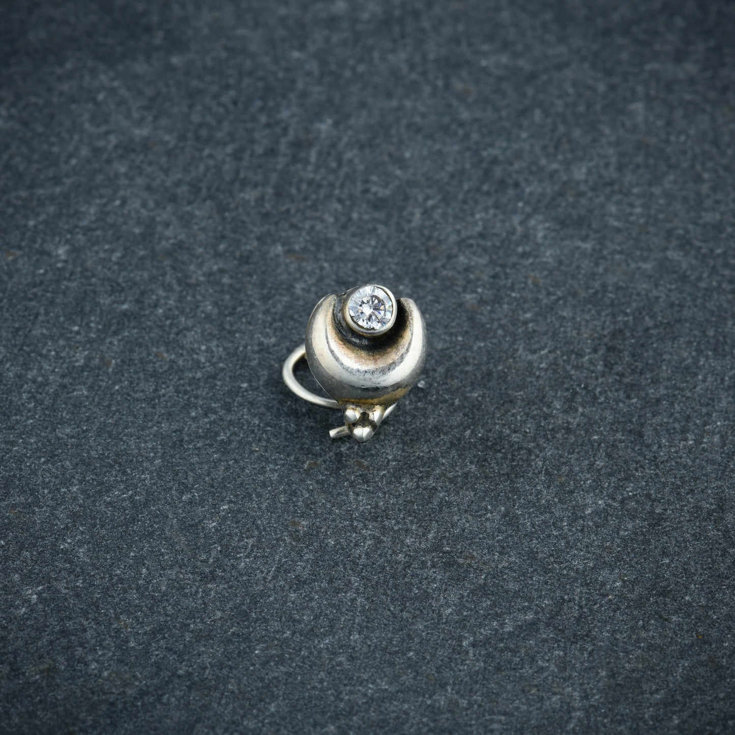 Antique Crystal Silver Nose Pin