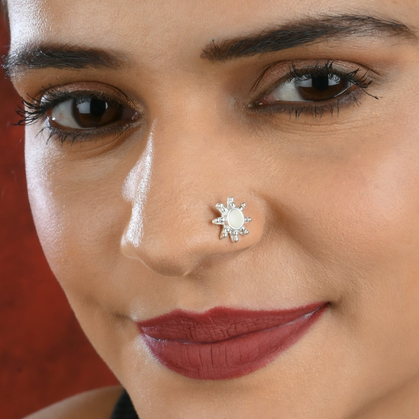 Rock Star Silver Enamel Nose Pin