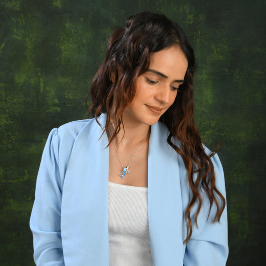 Blue Dolphin MOP Silver Pendant