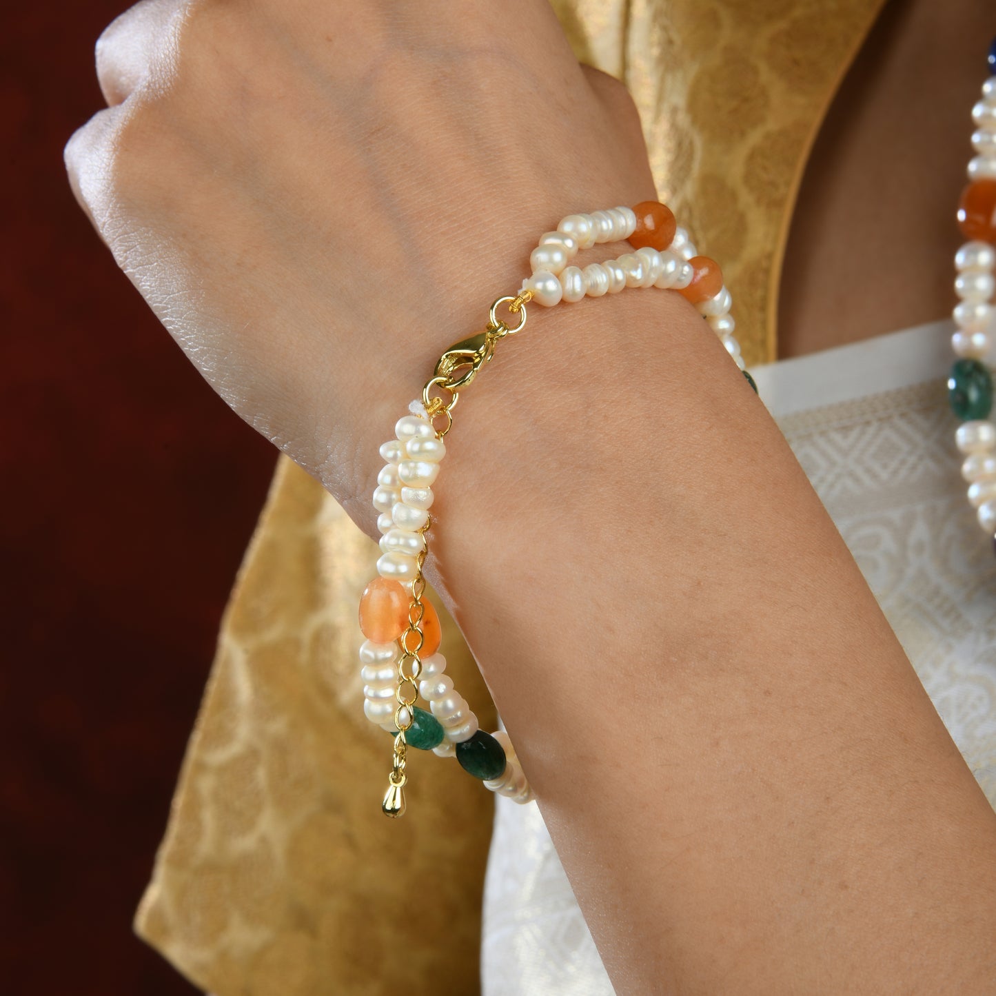Pearl Semi Precious Multi Stone Bracelet