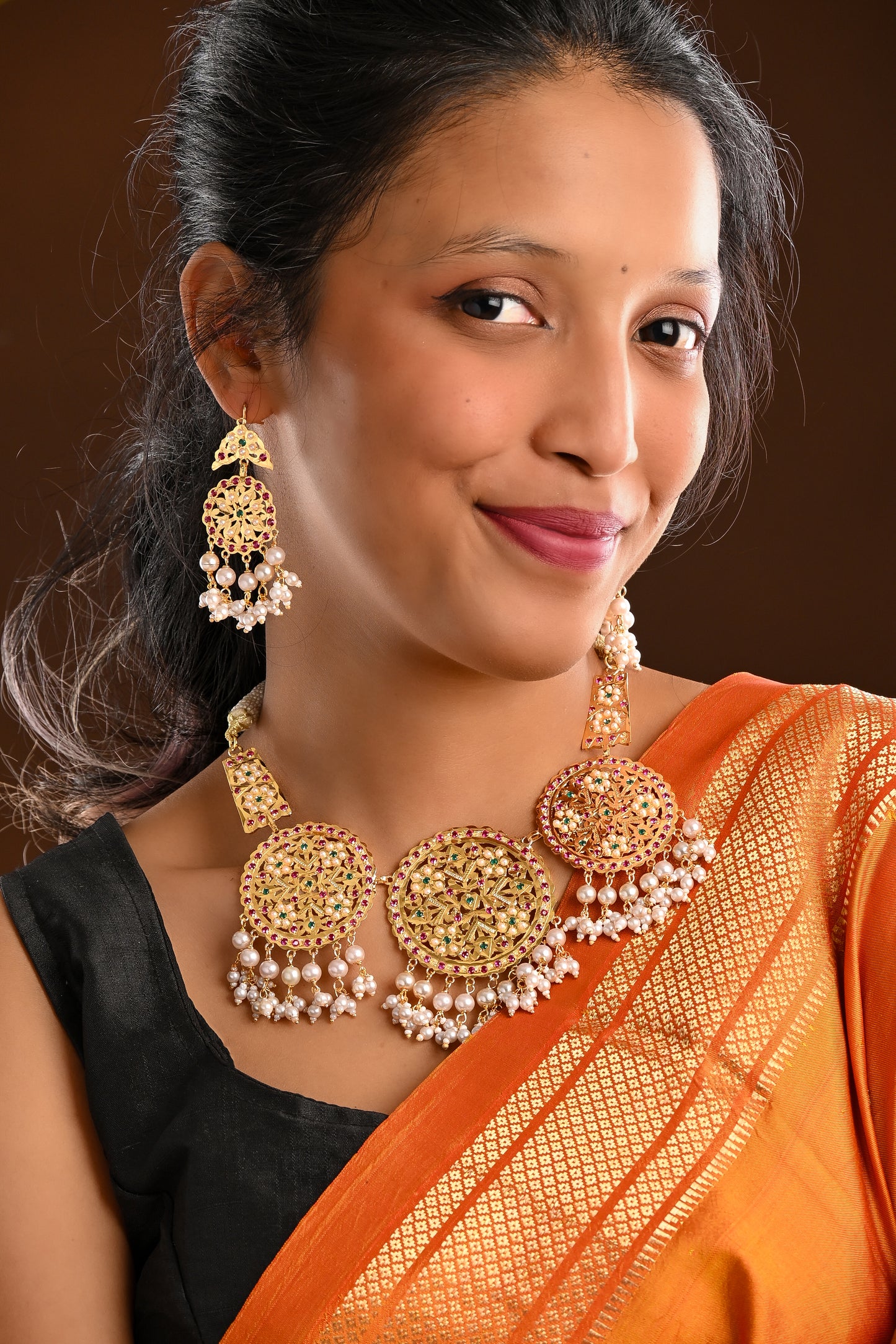 Samaira Purani Dilli Gold Plated Silver Necklace Set
