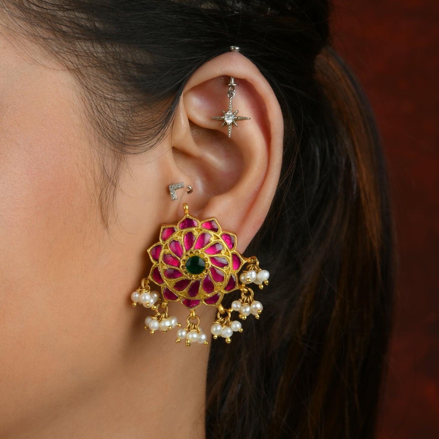 Kundan Swirling Studs