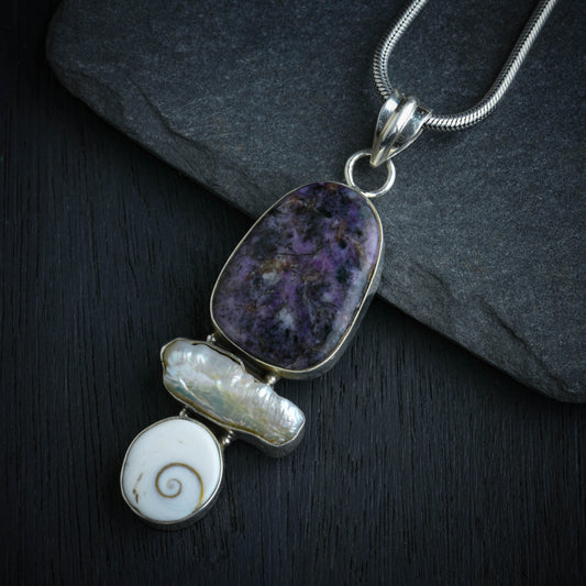 Amethyst Pearl Gomti Chakra Pendant