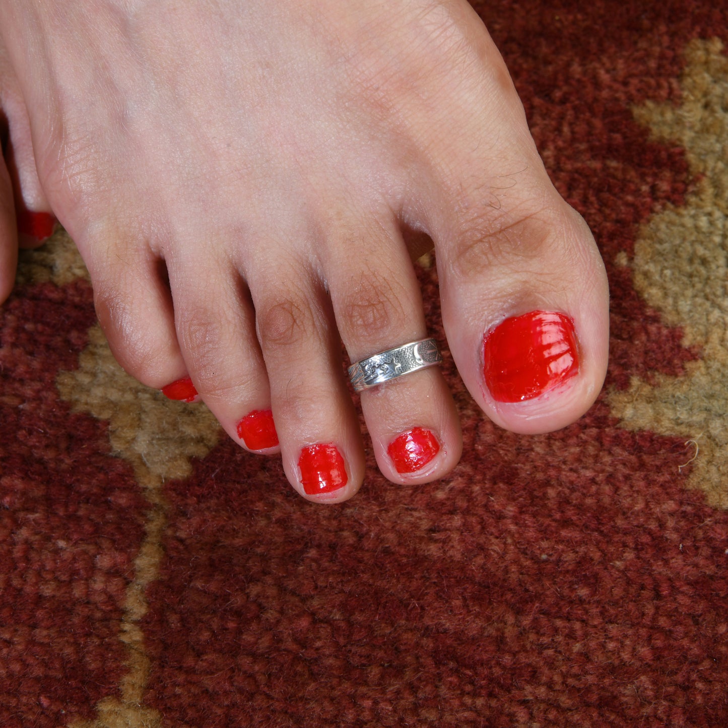 Moon And Star Silver Toe Rings