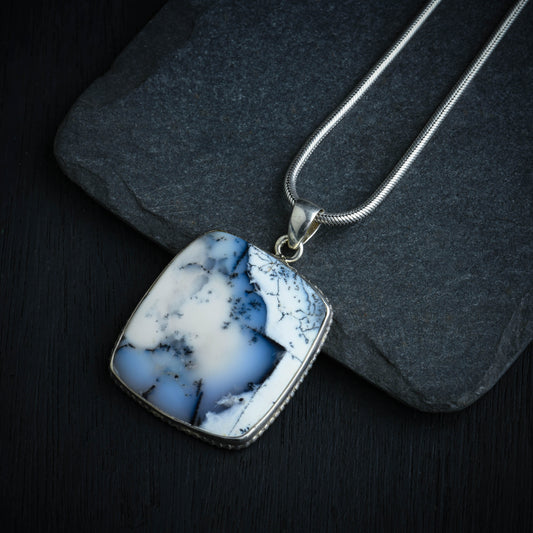 Dendrite Opal Silver Pendant