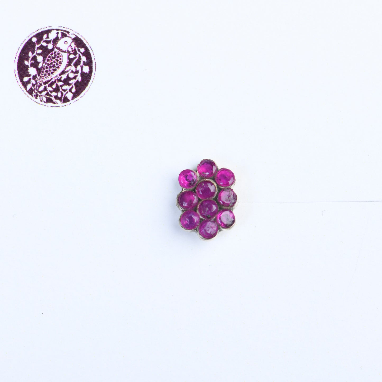 Pink Aura Silver Nose Pin