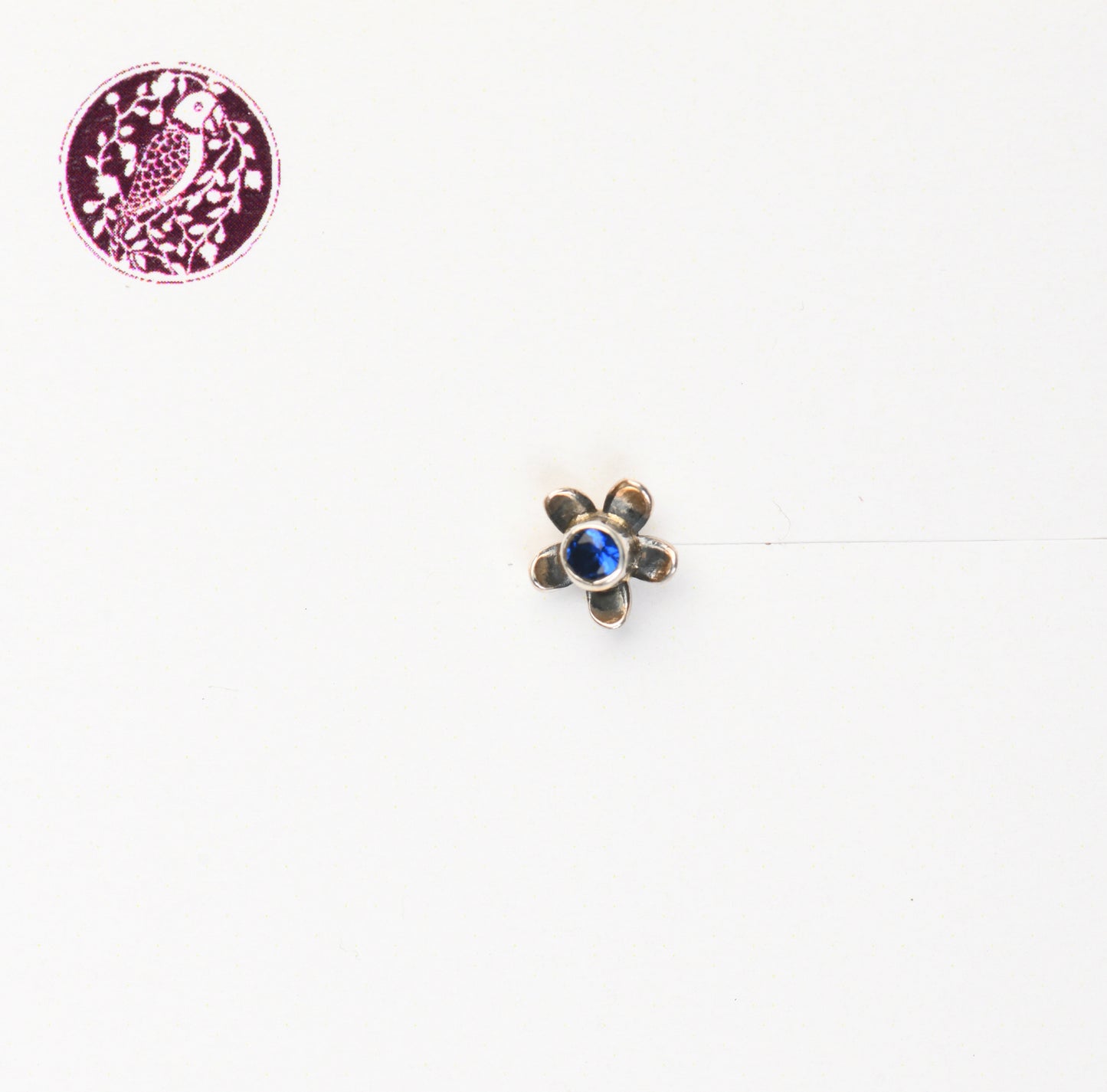Mogra Aqua Silver Nose Pin
