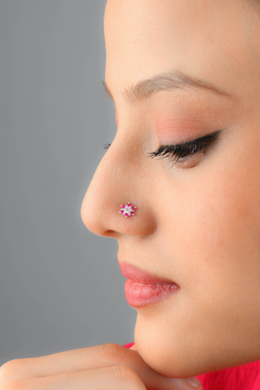 Shimmering Star Silver Nose Pin