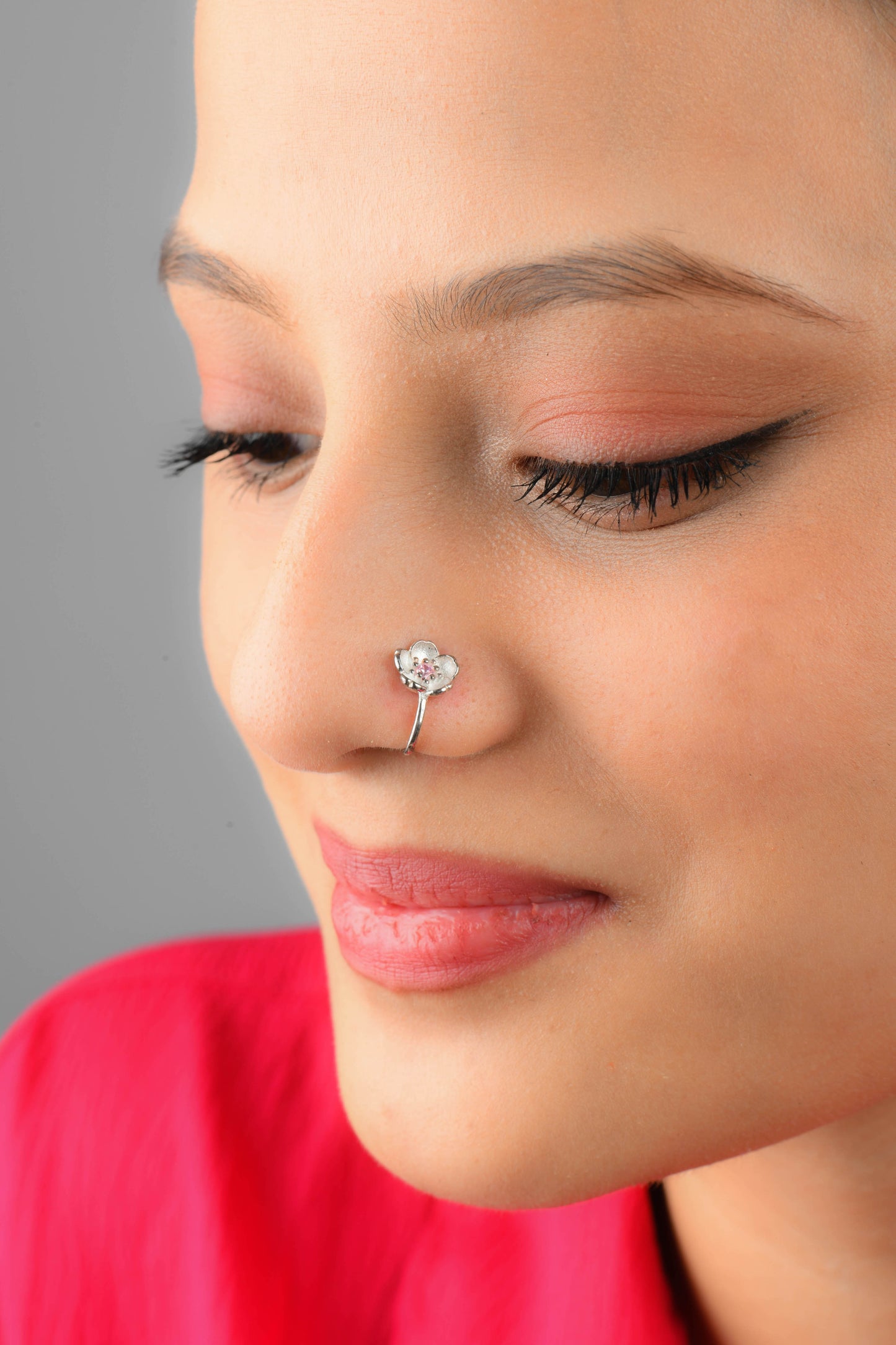Basanti Silver Nose Pin