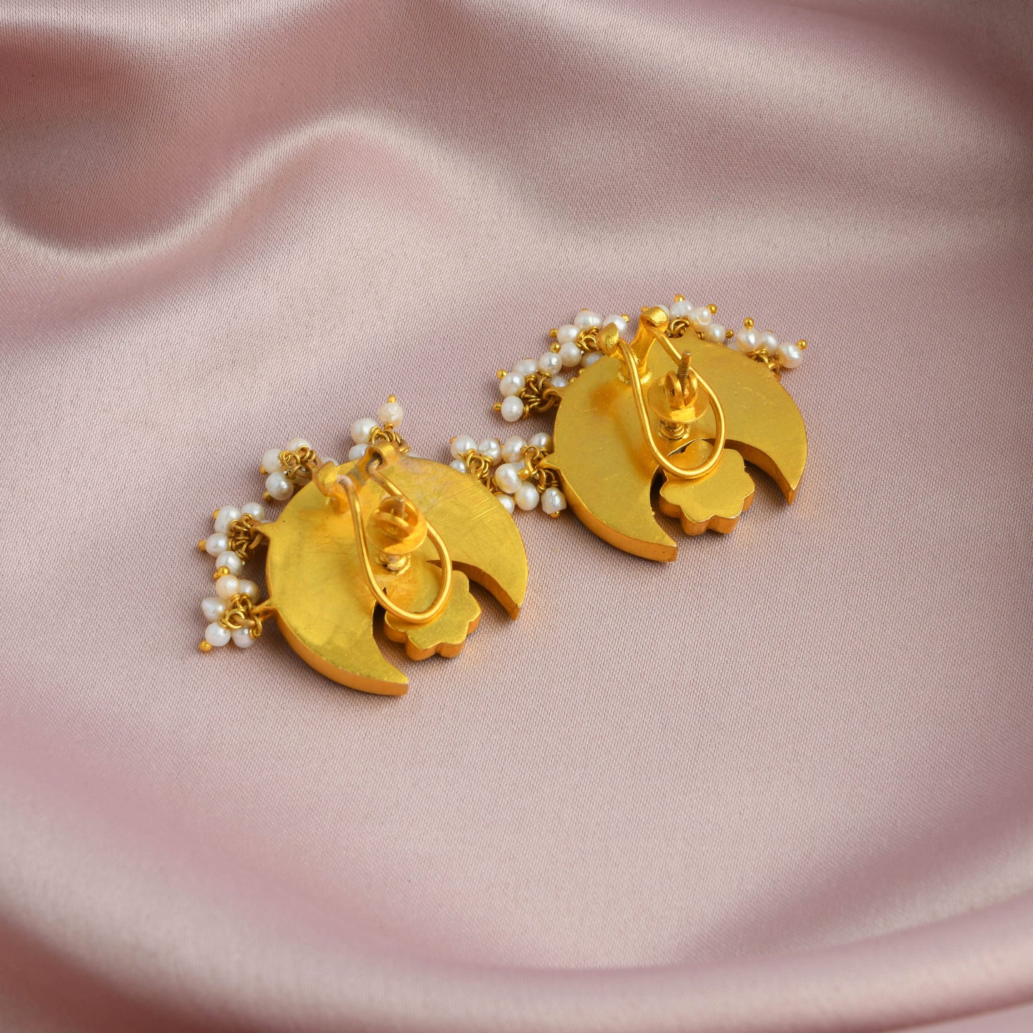Chand Kundan Gold Plated Silver Earrings
