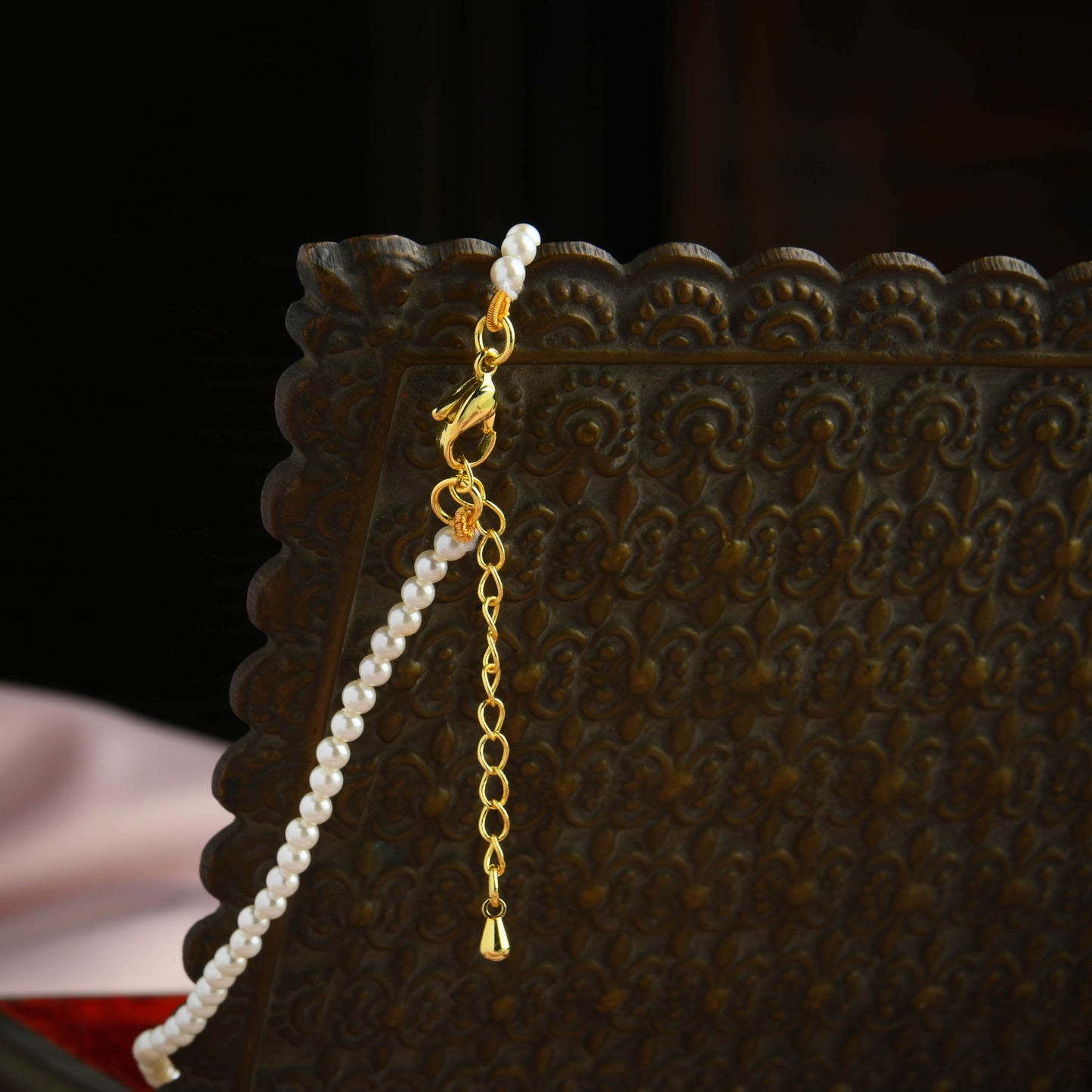 Diamond Heart Pearl Necklace