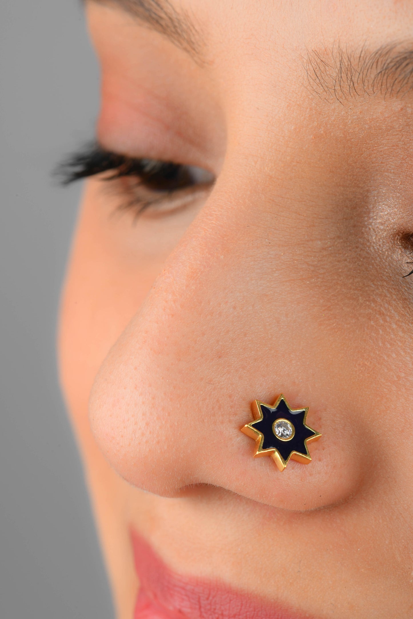 Stellar Gold Plated Silver Nose Pin