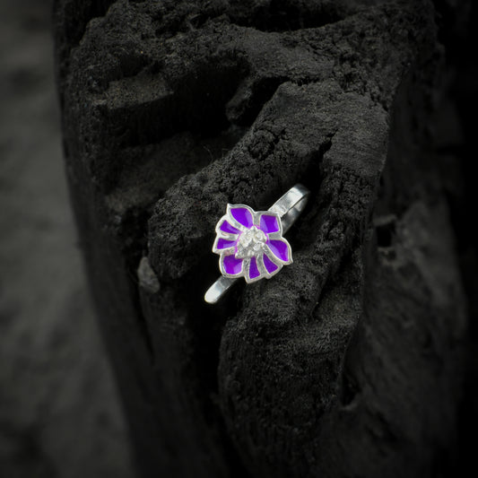 Purple Sensation Silver Nose Pin