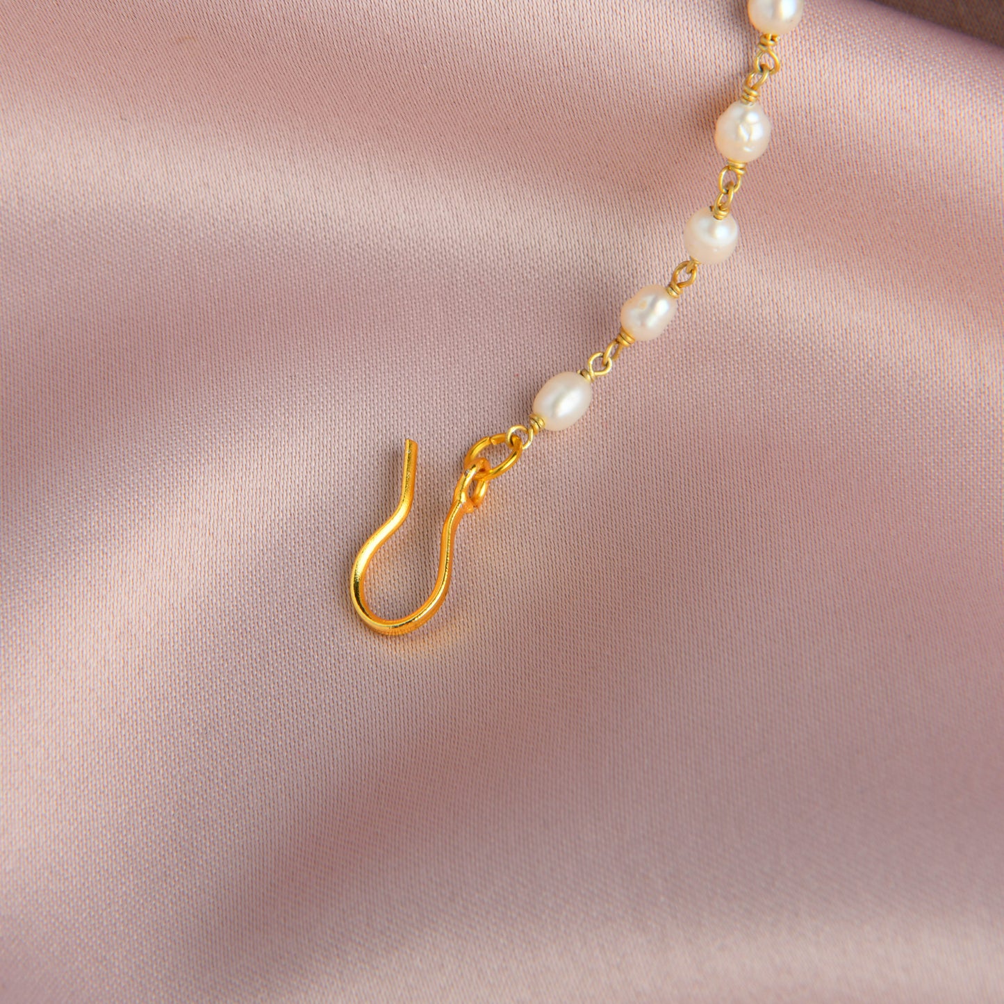 Traditional Gold-Plated Pearl and Gemstone Bridal Nath