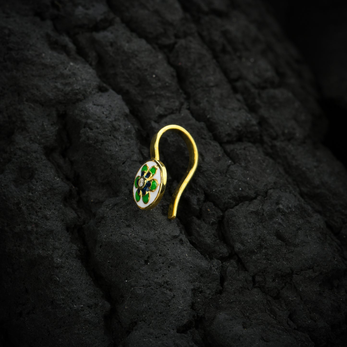 Pinwheel Gold Plated Silver Nose Pin