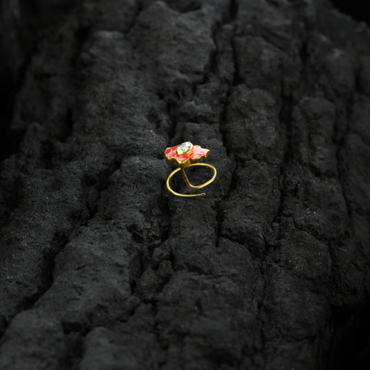 Holy Lotus Gold Plated Silver Nose Pin