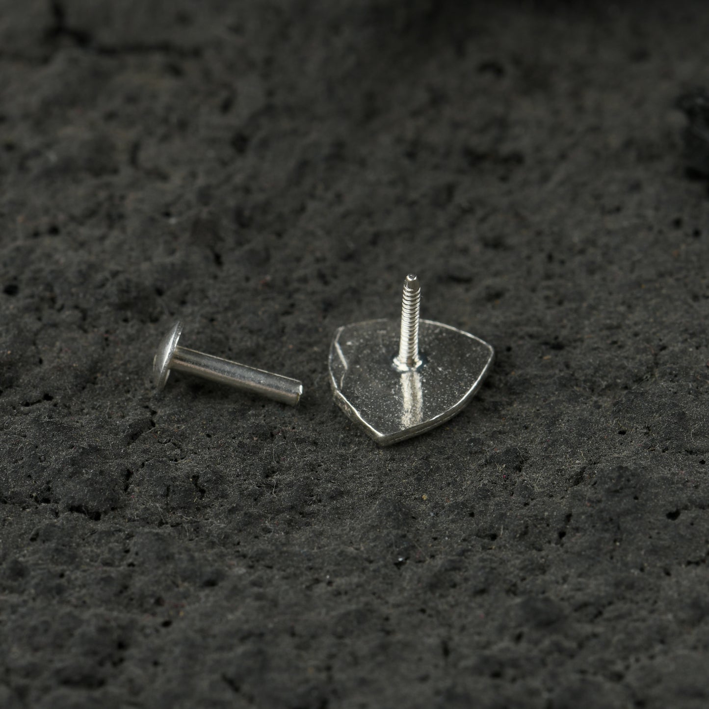 Floral Shield Oxidised Silver Nose Pin