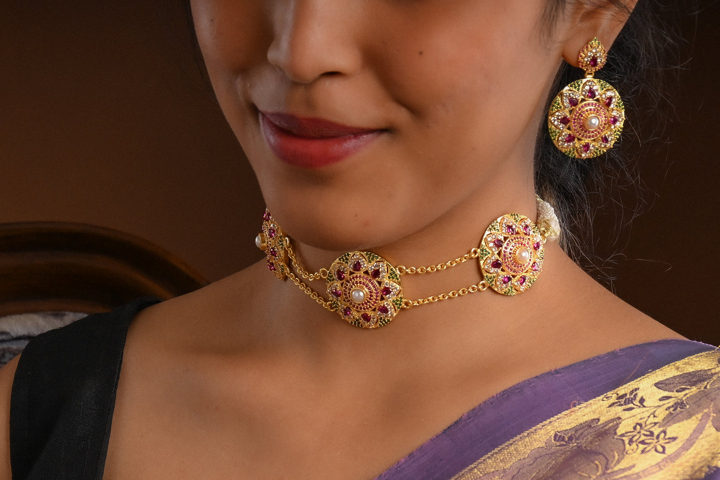 Heera Panna Ornate Choker