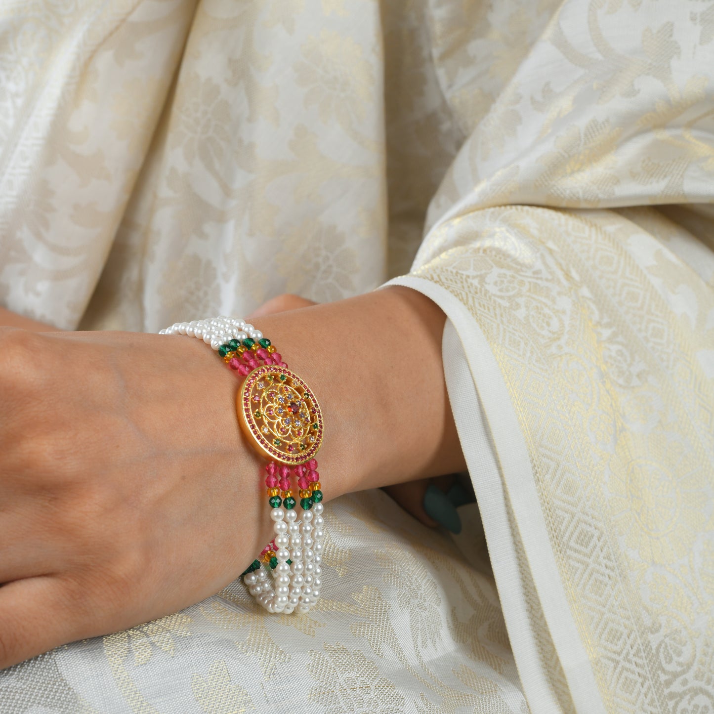 Heera Panna Moti Bracelet