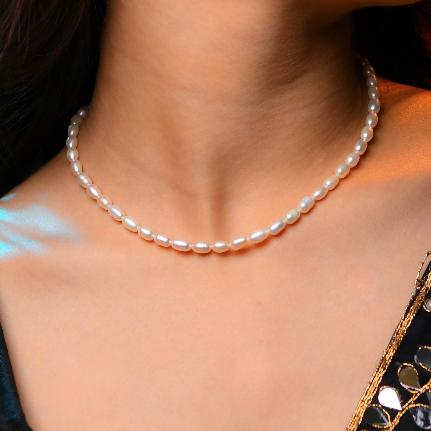 Rice Freshwater Pearls Minimal Necklace