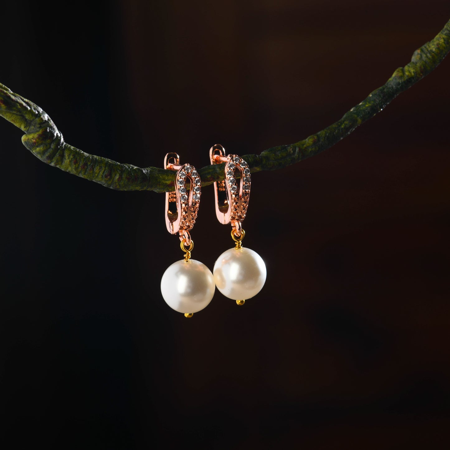 Pearl Rose Gold Earrings