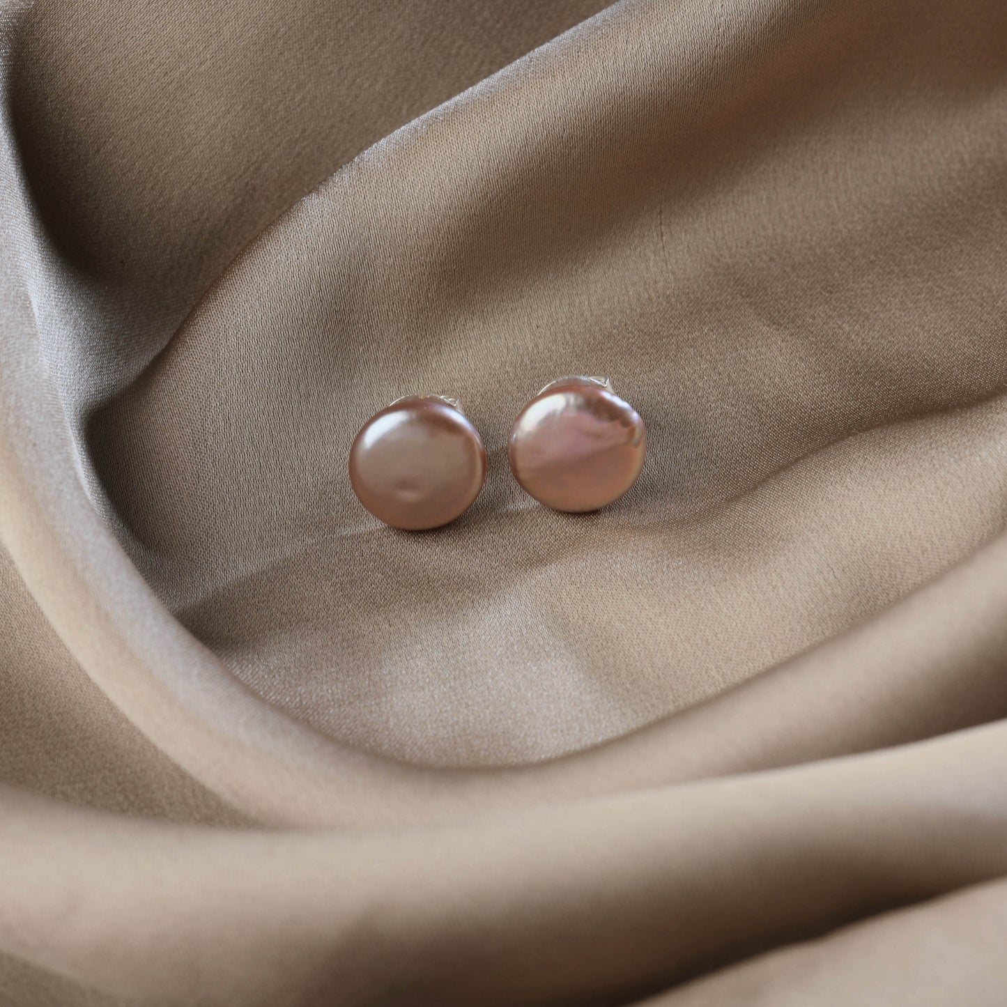 Stylish Lavender Freshwater Coin Pearl Studs