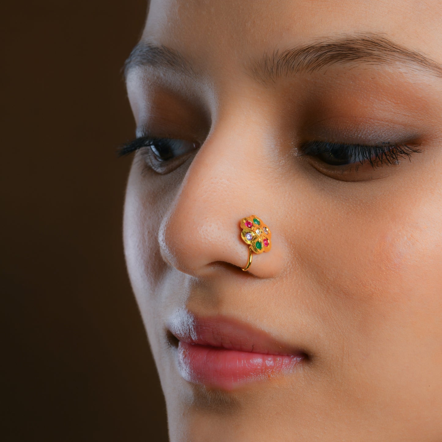 Yasmin Purani Dilli Goldplated Silver Clip-On Nose Pin