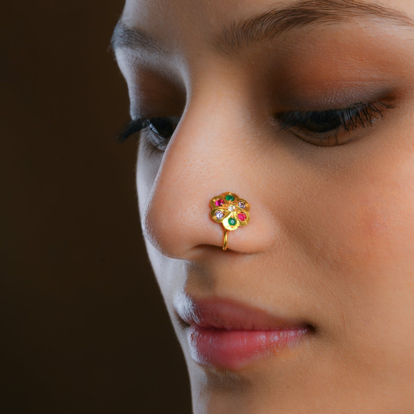 Yasmin Purani Dilli Goldplated Silver Clip-On Nose Pin