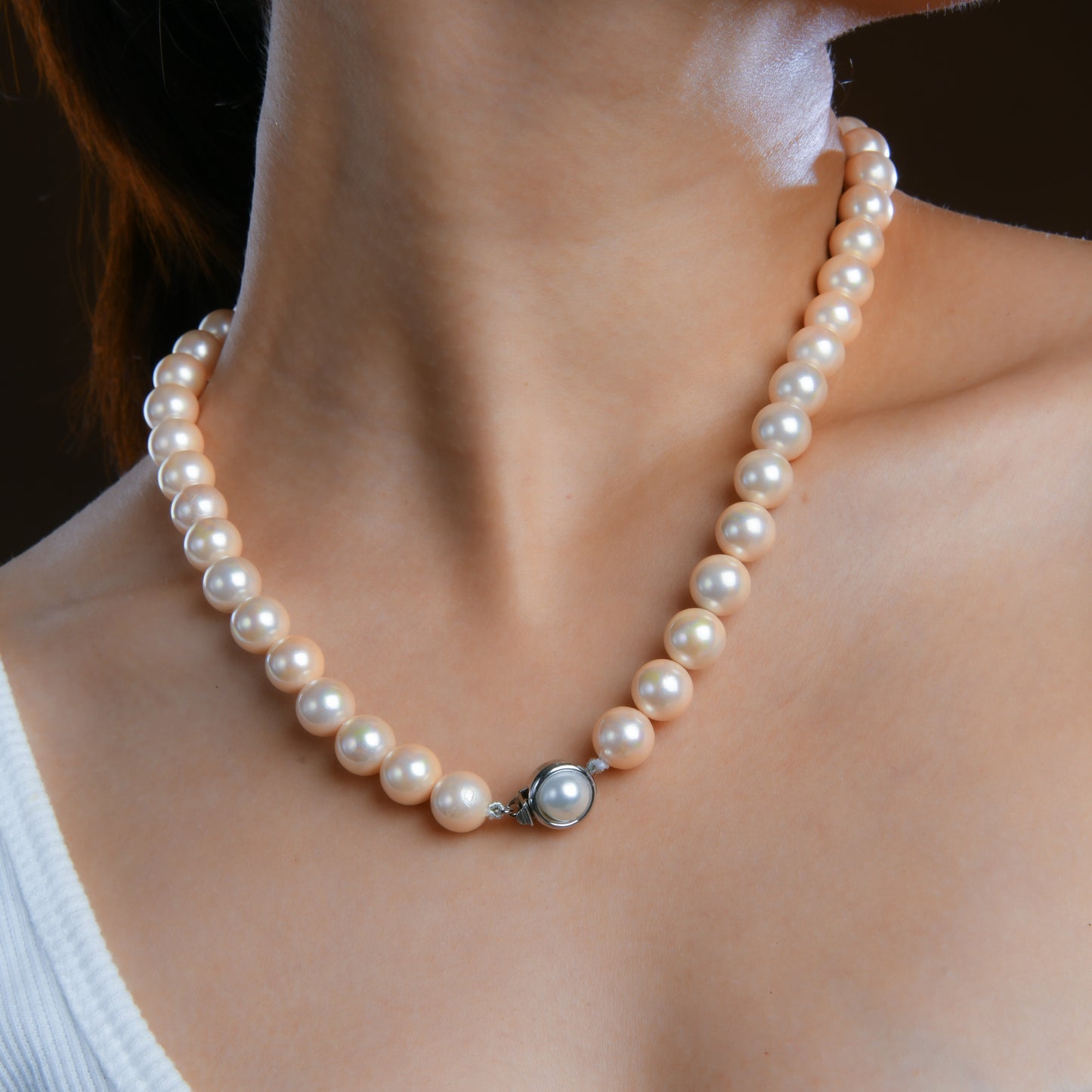 Peachy Pearls Necklace Set