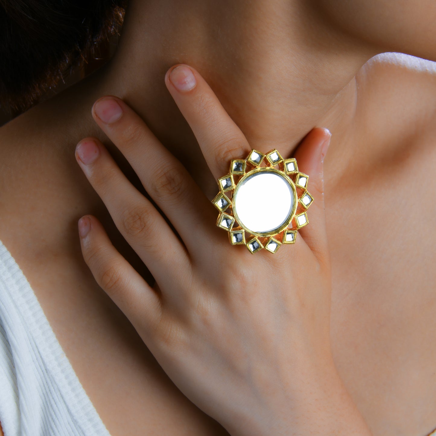 Round Arsi Wedding Kundan Ring