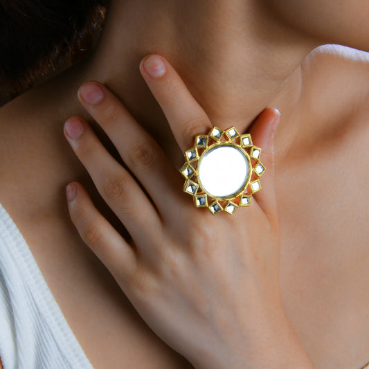 Round Arsi Wedding Kundan Ring