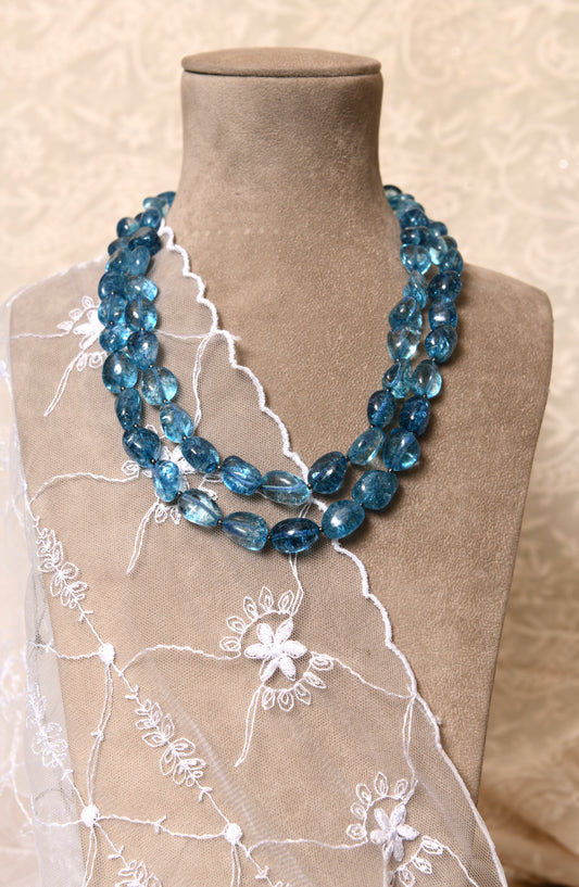 Oceanic Blue Double Layered Necklace