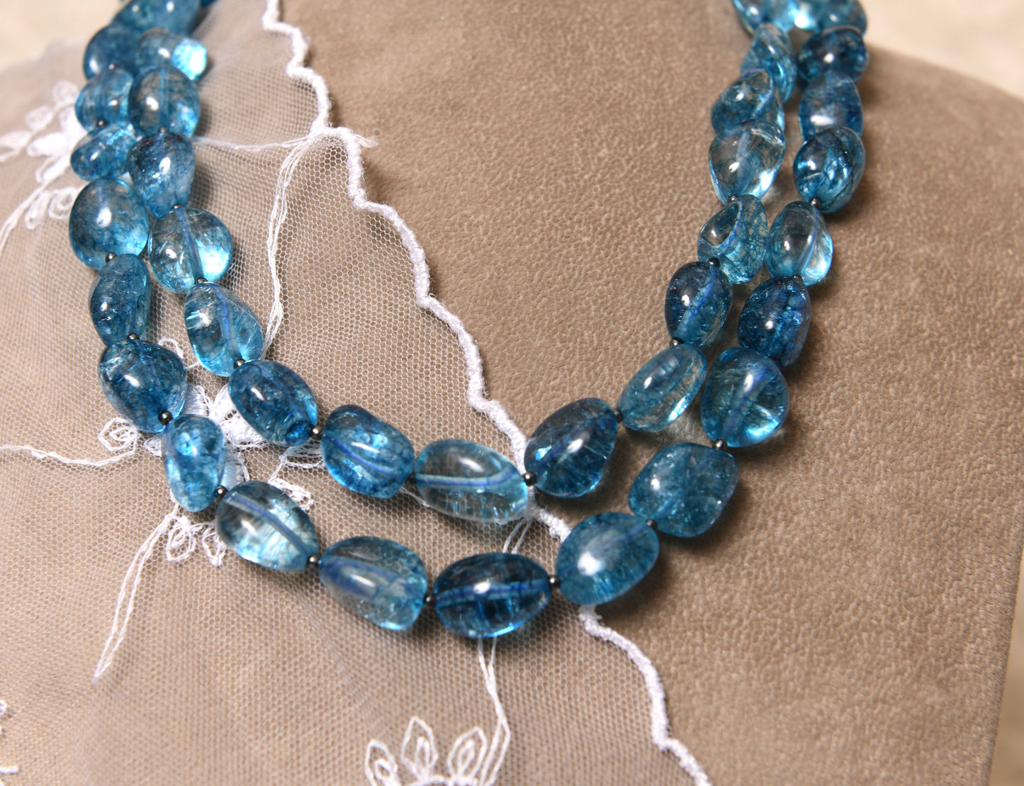 Oceanic Blue Double Layered Necklace