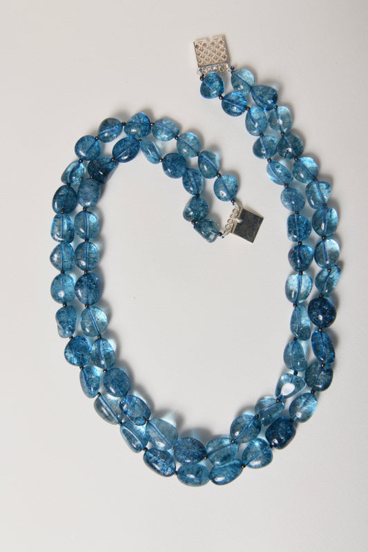 Oceanic Blue Double Layered Necklace