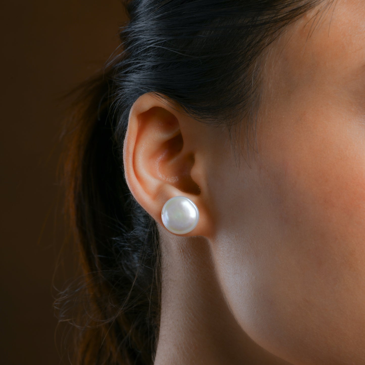 Coin Pearl Studs