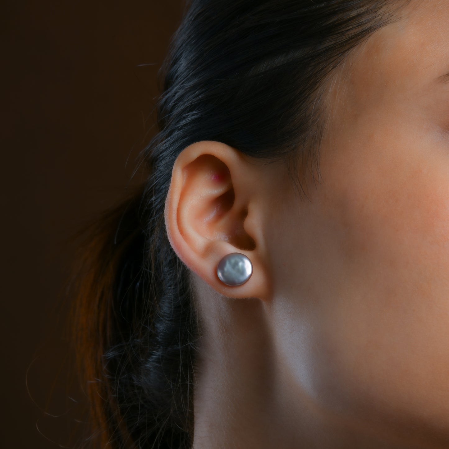 Stylish Lavender Freshwater Coin Pearl Studs