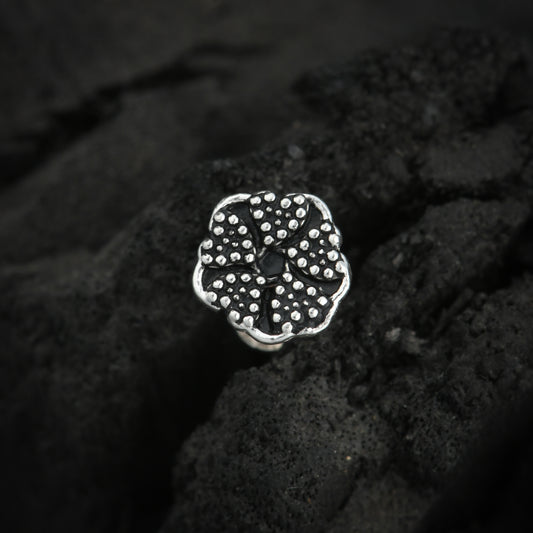 Leaf Oxidised Silver Nose Pin