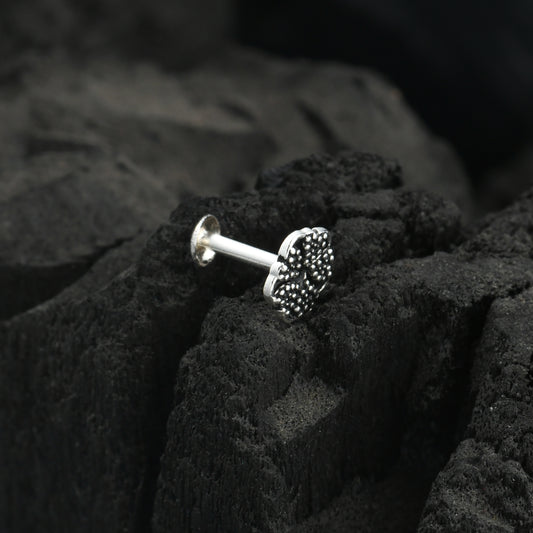 Leaf Oxidised Silver Nose Pin
