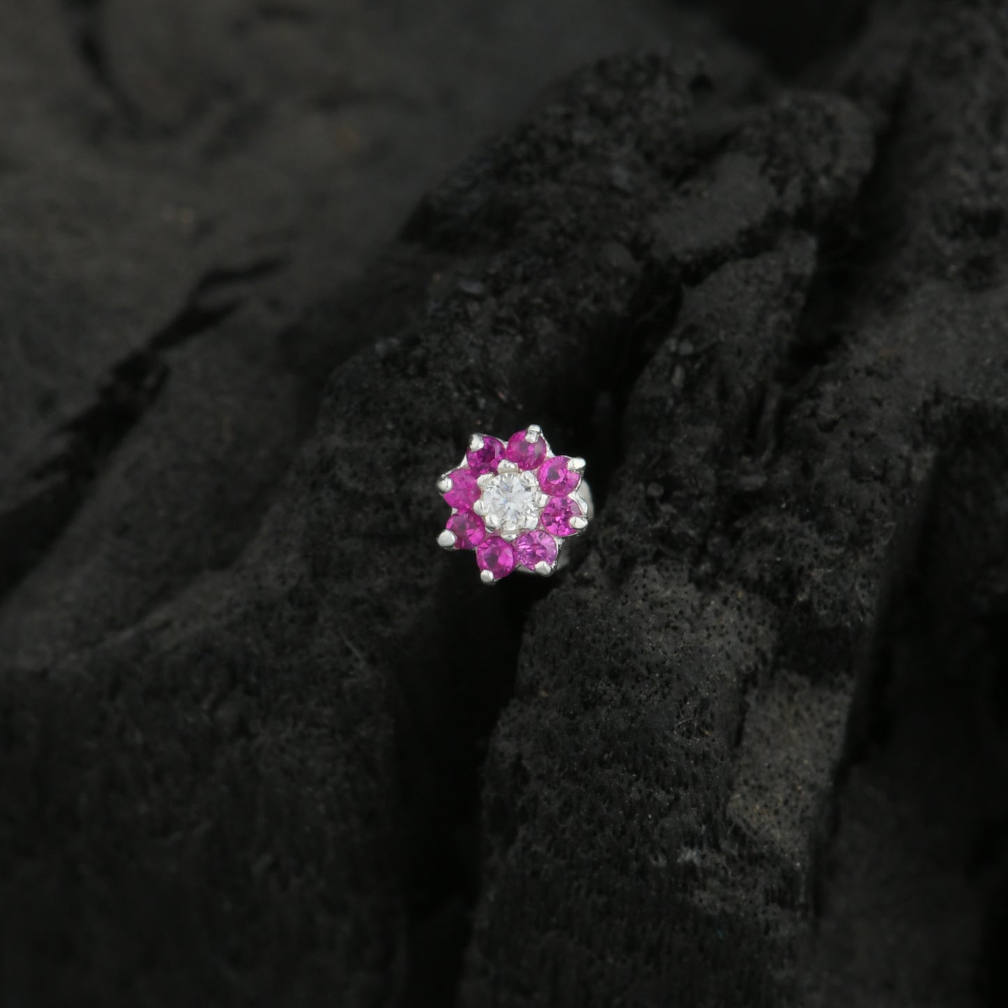 Suchitra Silver CZ Nose Pin