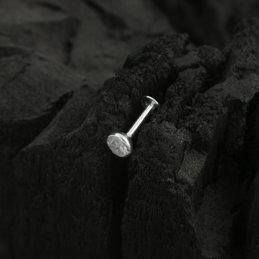 Cayenne CZ Silver Screw Back Nose Pin